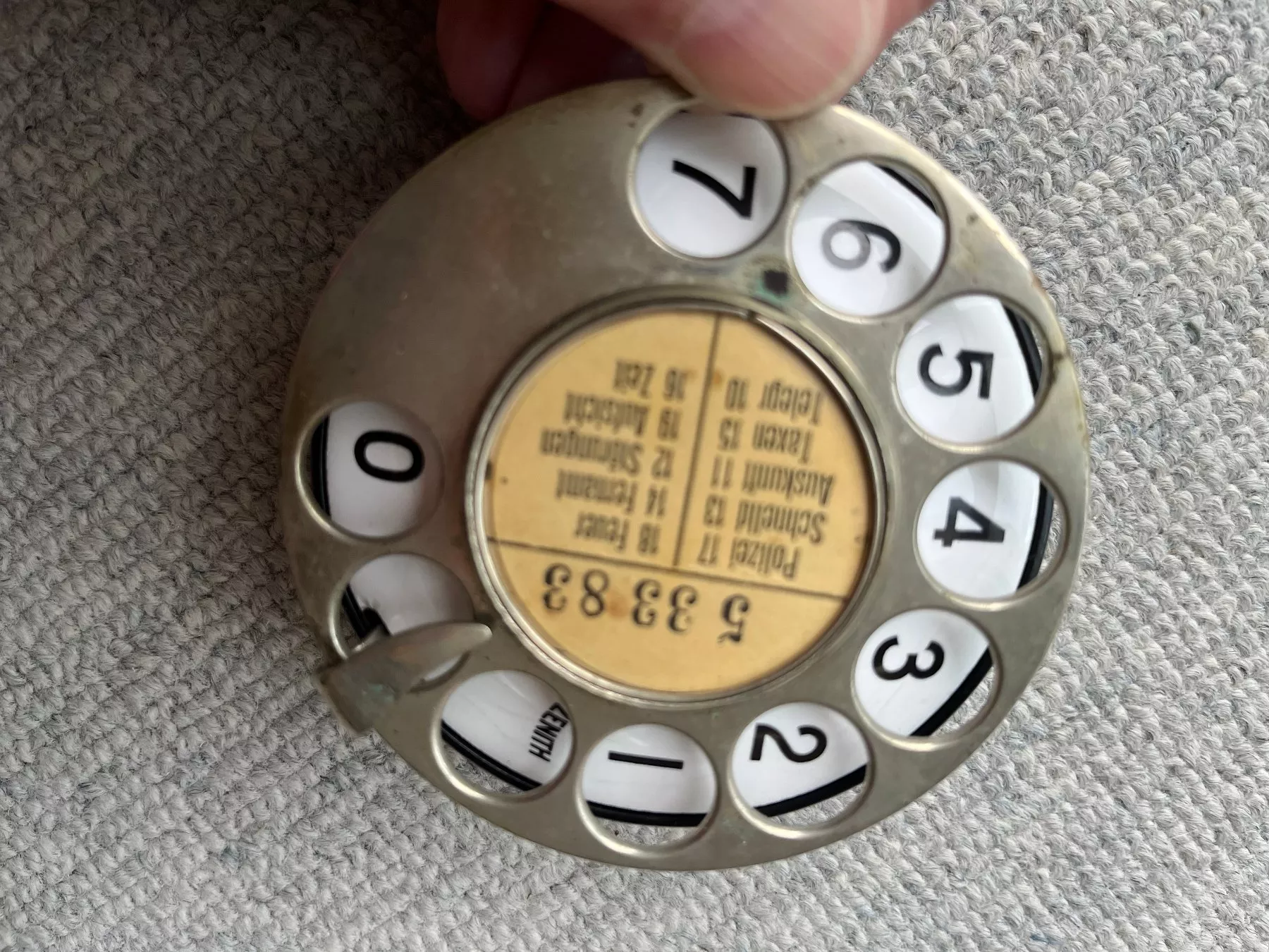 Zenith Telefoni: Wählscheibe, Nummernscheibe – Usato da Uster venduto da htm1 2