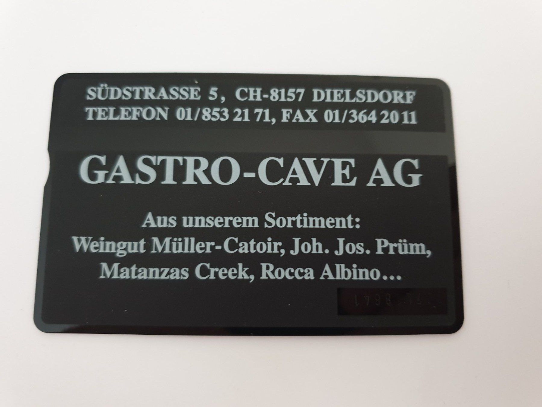 Schede telefoniche: Gastro-Cave AG ungebr – Usato da Rain venduto da chesz 1