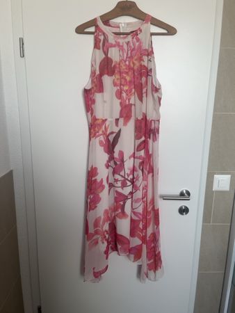 Kleid Wallis Blumenmuster weiss/pink EUR 46 guter Zustand
