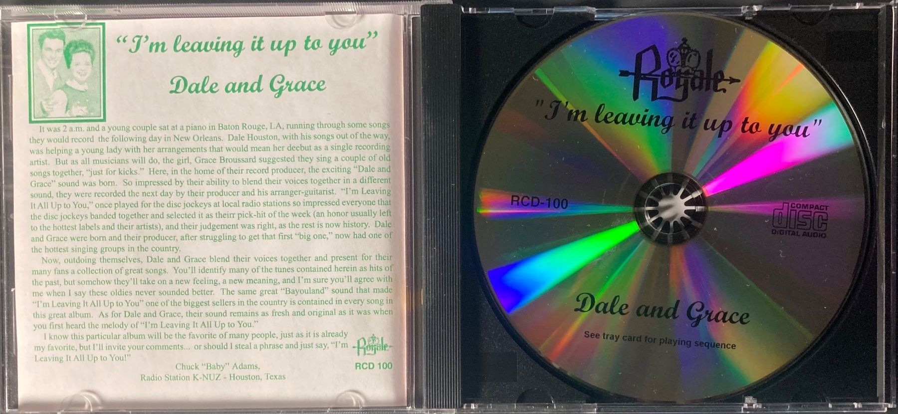 CD: DALE & GRACE - I'M LEAVING IT UP TO YOU – Usato da Poliez-Pittet venduto da Newtown-Records 2