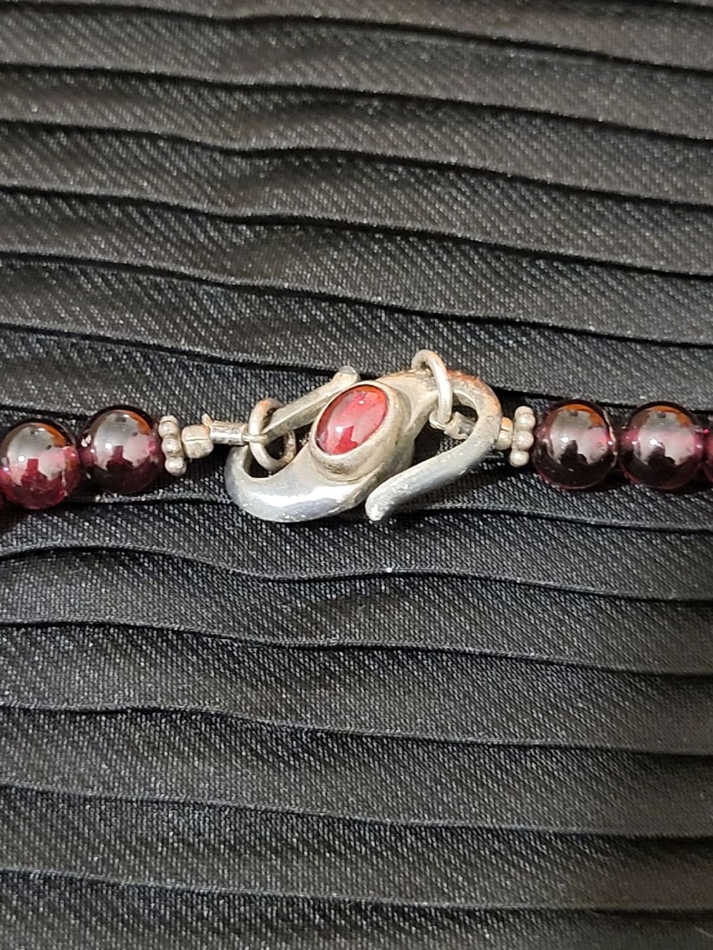 Catenine: Granat Halskette, Vintage, Silber perfekte Geschenkidee – Usato da Allschwil venduto da Uhrenbinz 1
