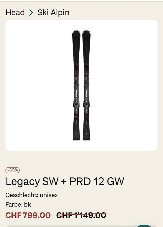 Sci: Head Ski Legacy – Usato da St. Gallen venduto da kka_l9wg 1
