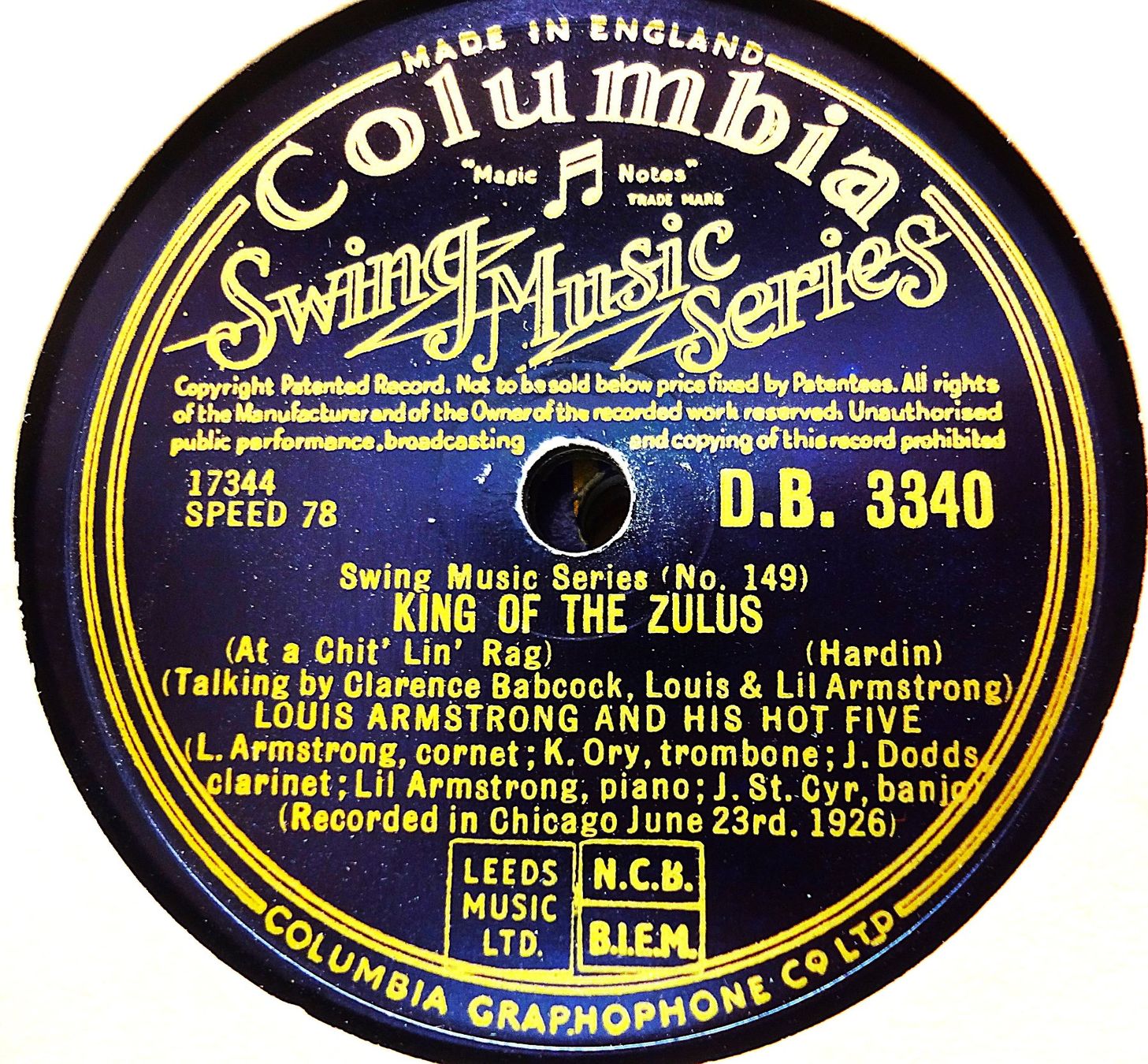 Schallplatten: Louis Armstrong, Album mit 12 Jazz Schellackplatten – Gebraucht aus Hemishofen von Phonomandy 8