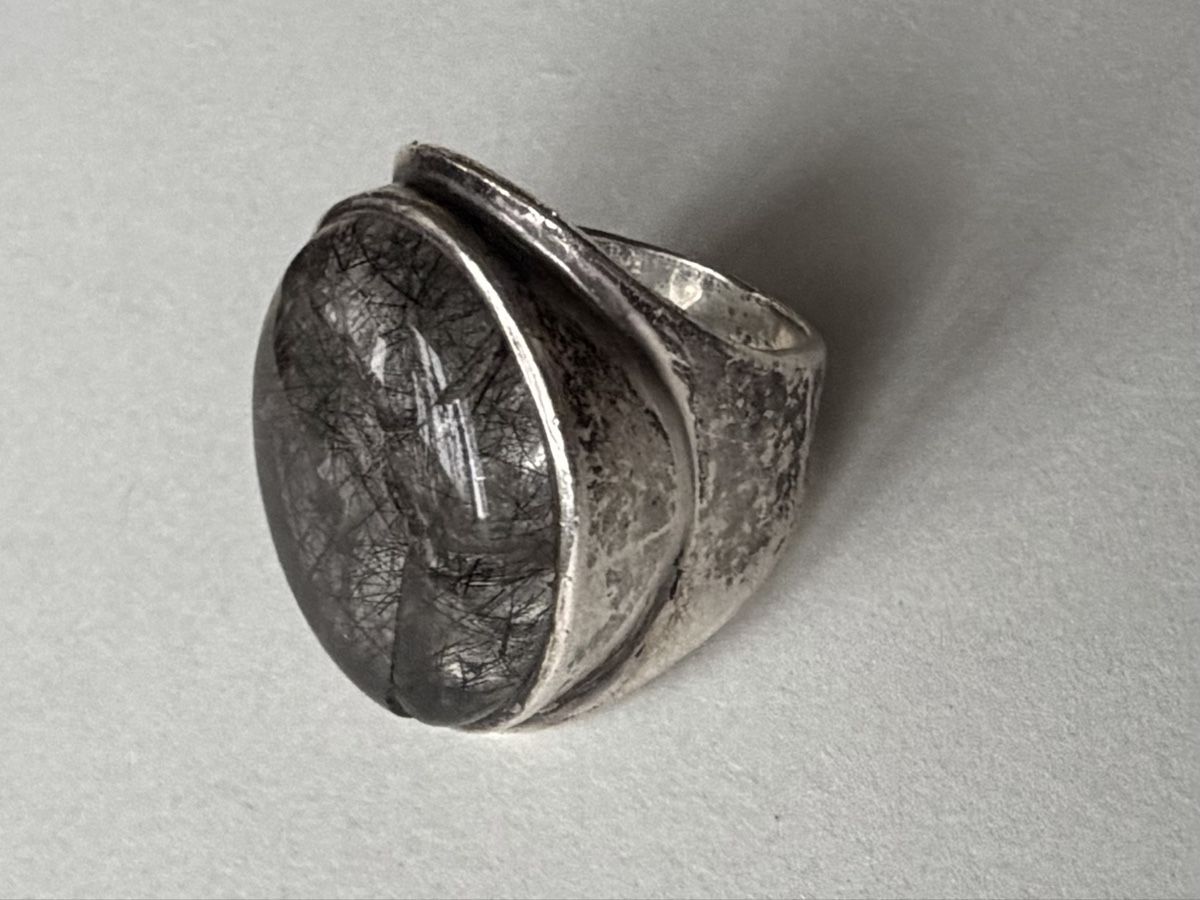 Anelli: Silber Ring mit Rutilquarz Stein. Gr.53! – Usato da Gossau venduto da Magic999 2