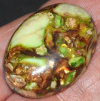 Cabochon L-8342 – Kupfer Meeressediment Jaspis grün 30x22mm