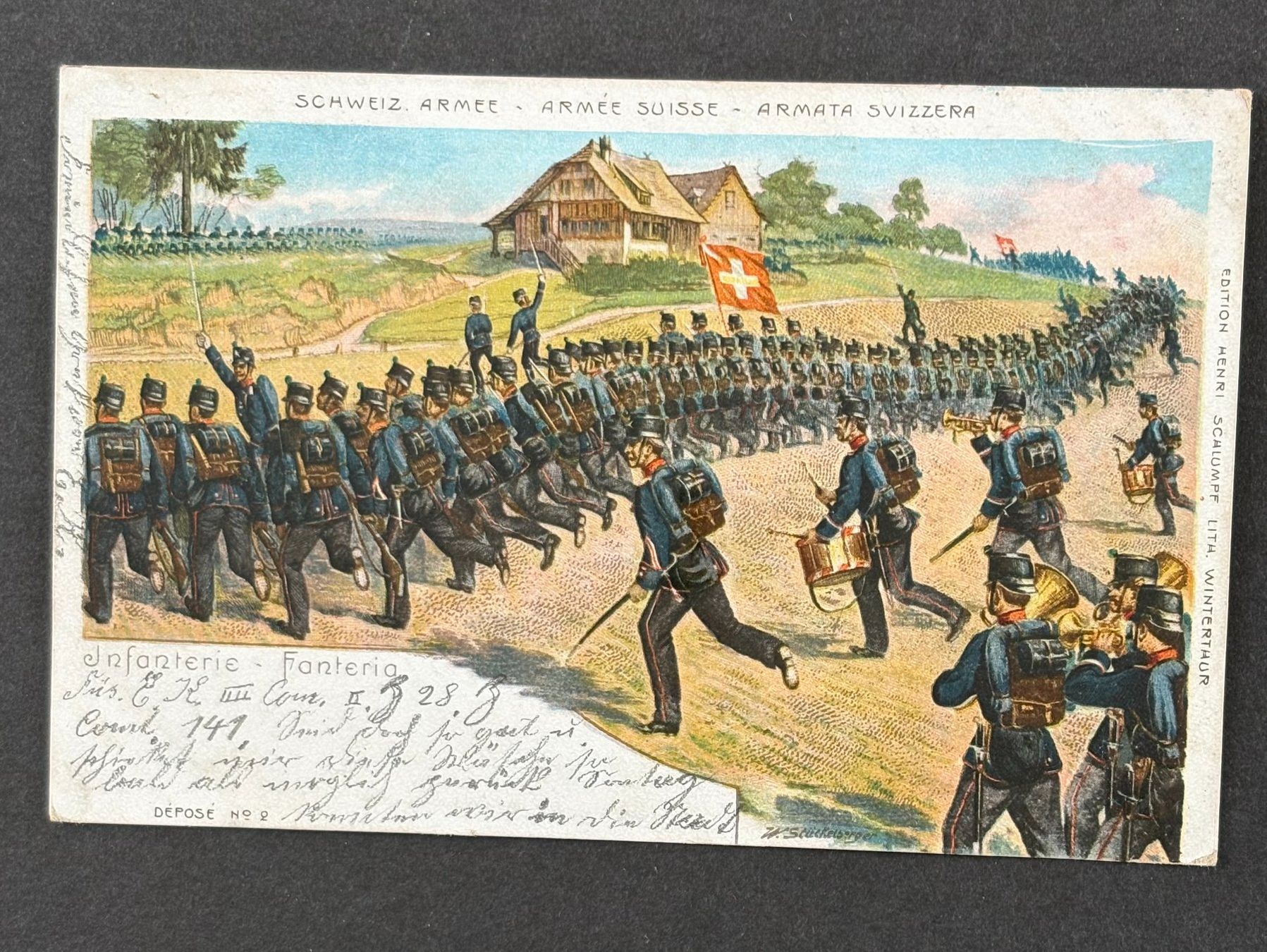 Cartoline postali: ANSICHTSKARTE SCHWEIZER ARMEE INFANTERIE IM FELDE 1904 – Usato da Ostermundigen venduto da crazy-horse-1840