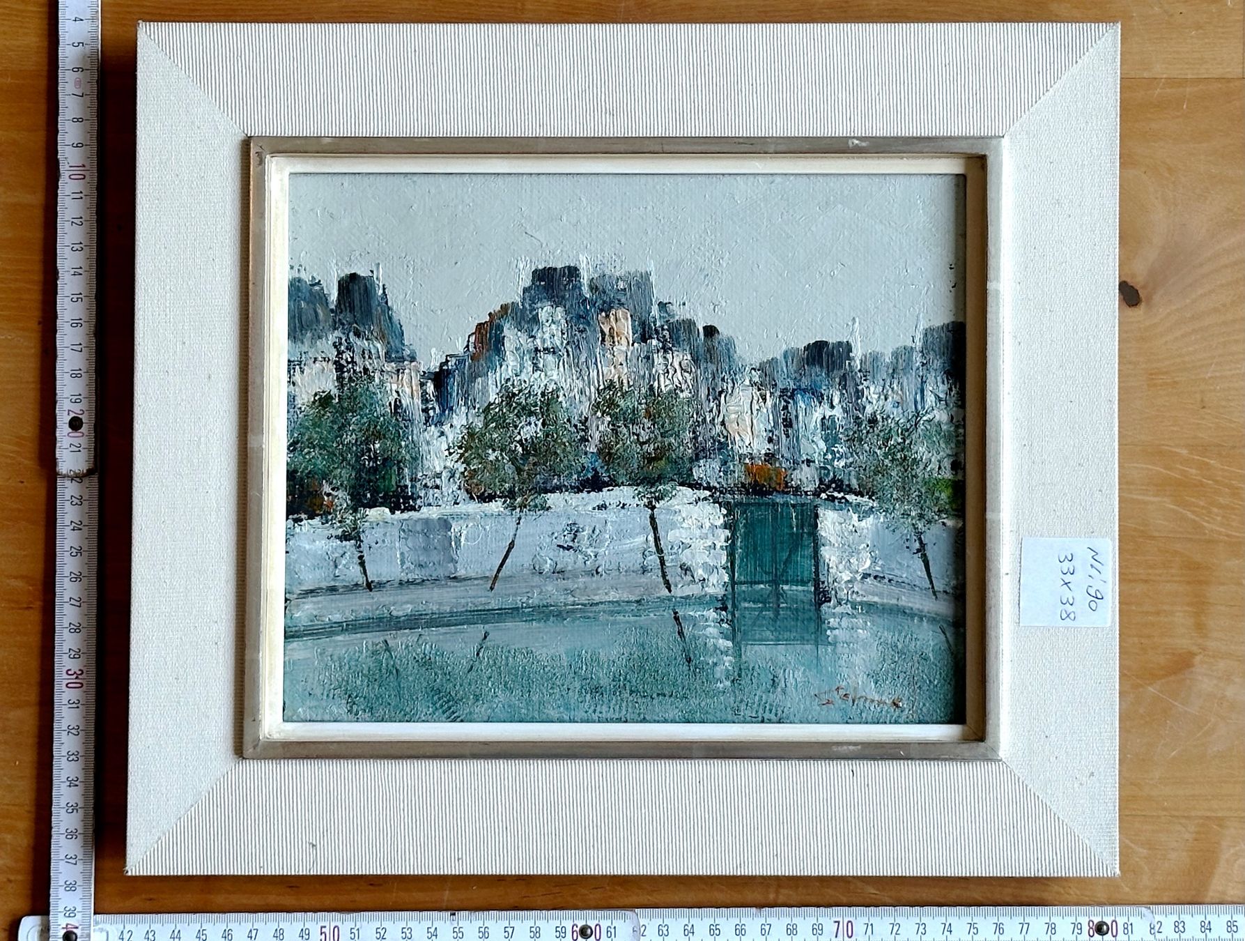 Dipinti: Kunst Bild Original, Ölfarbe mit Struktur, Stadtansicht – Usato da Seltisberg venduto da quadartswiss 2