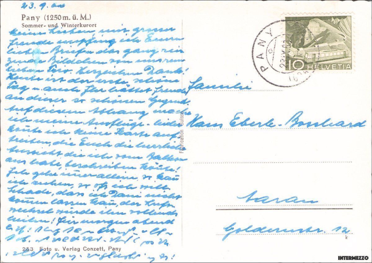 Cartoline postali: Pany GR // 1963 // Panorama – Usato da Basel venduto da intermezzo12 1