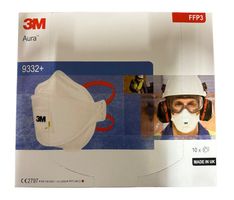 3M Aura Einweg-Atemschutzmaske 10stk ,FFP3, mit Ventil,9332+