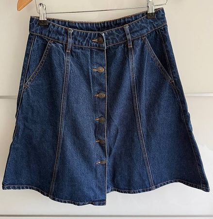 Kurzer A-Linien Jeansrock mit Knöpfen, Grösse 27