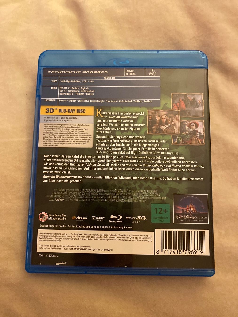 Alle DVDs: Alice in Wunderland Blu-ray 3D – Gebraucht aus Dübendorf von GinaGiulia 1