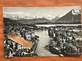 Alte Ansichtskarte Thun und die Alpen