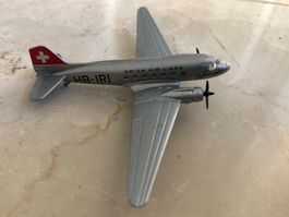 DC-3 Swissair im Massstab 1:250 Metall Originalverpackt