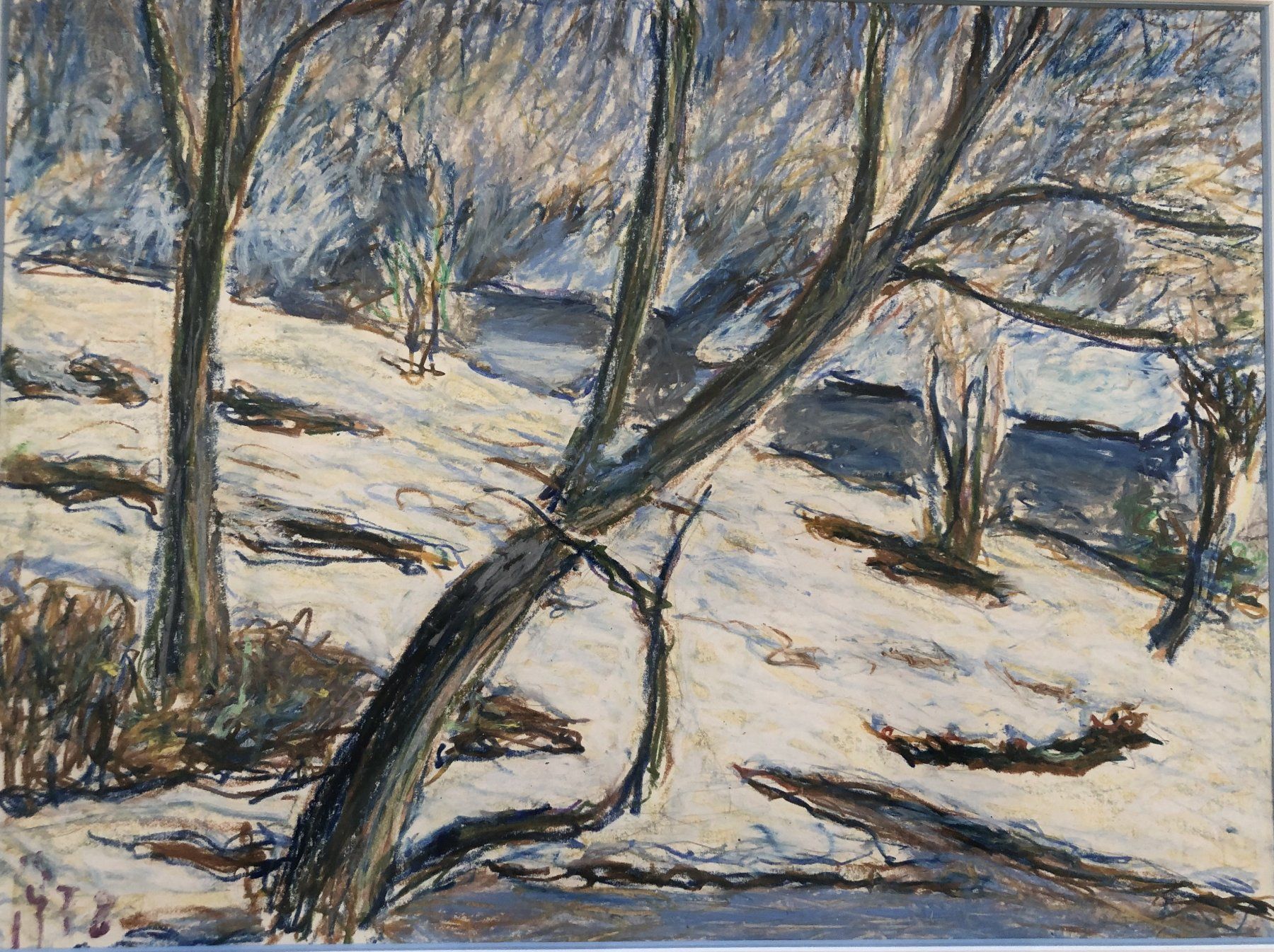 Tableaux: Gemälde - Mischtechnik - Expressionistische Winterlandschaft – D'occasion à Schaffhausen par durruti 1