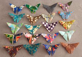 20 Origami Schmetterlinge - bunte Mischung