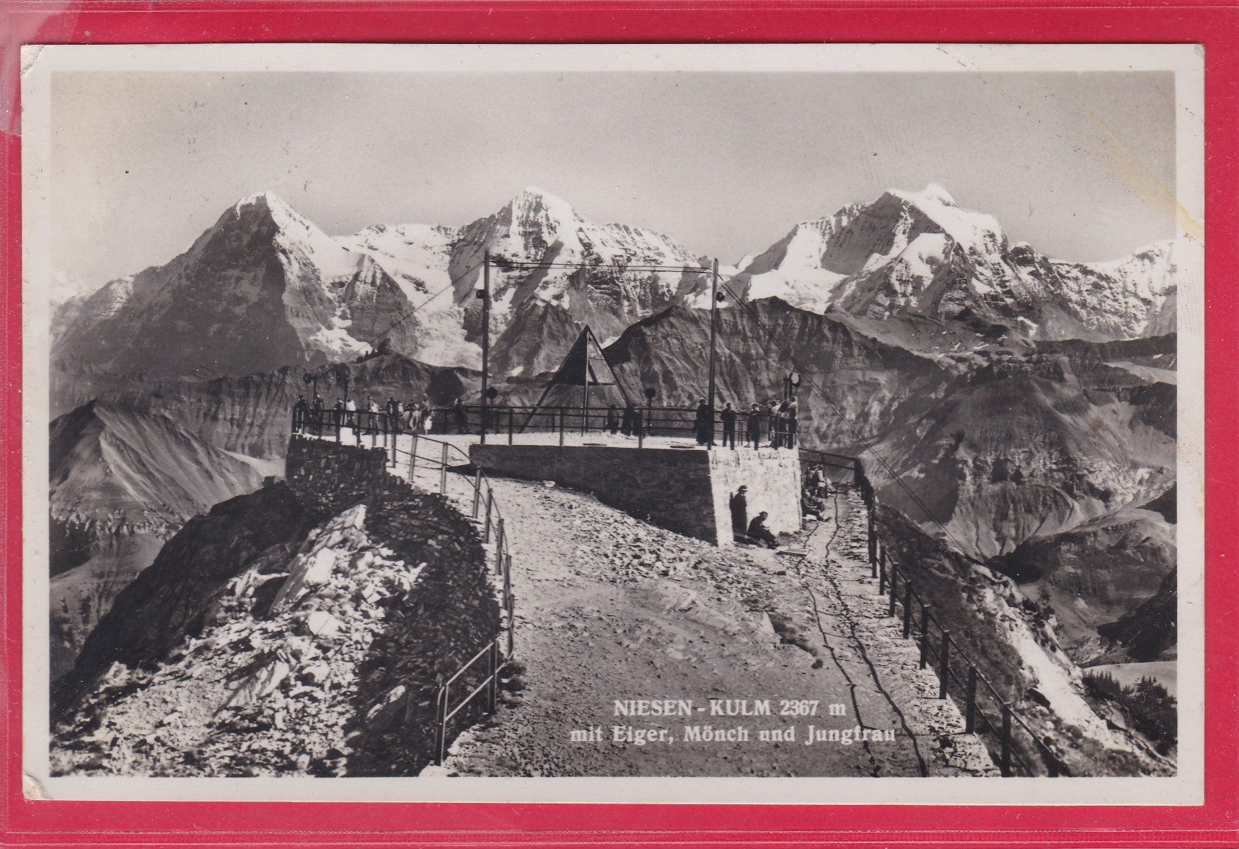 Cartoline postali: NIESEN-KULM MIT EIGER, MÖNCH UND JUNGFRAU, 3.7.1941 – Usato da Oberrieden venduto da Gebirgsstelze
