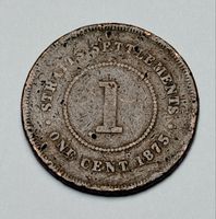 Pièce 1 cent 1875 Straits Settlements Queen Victoria