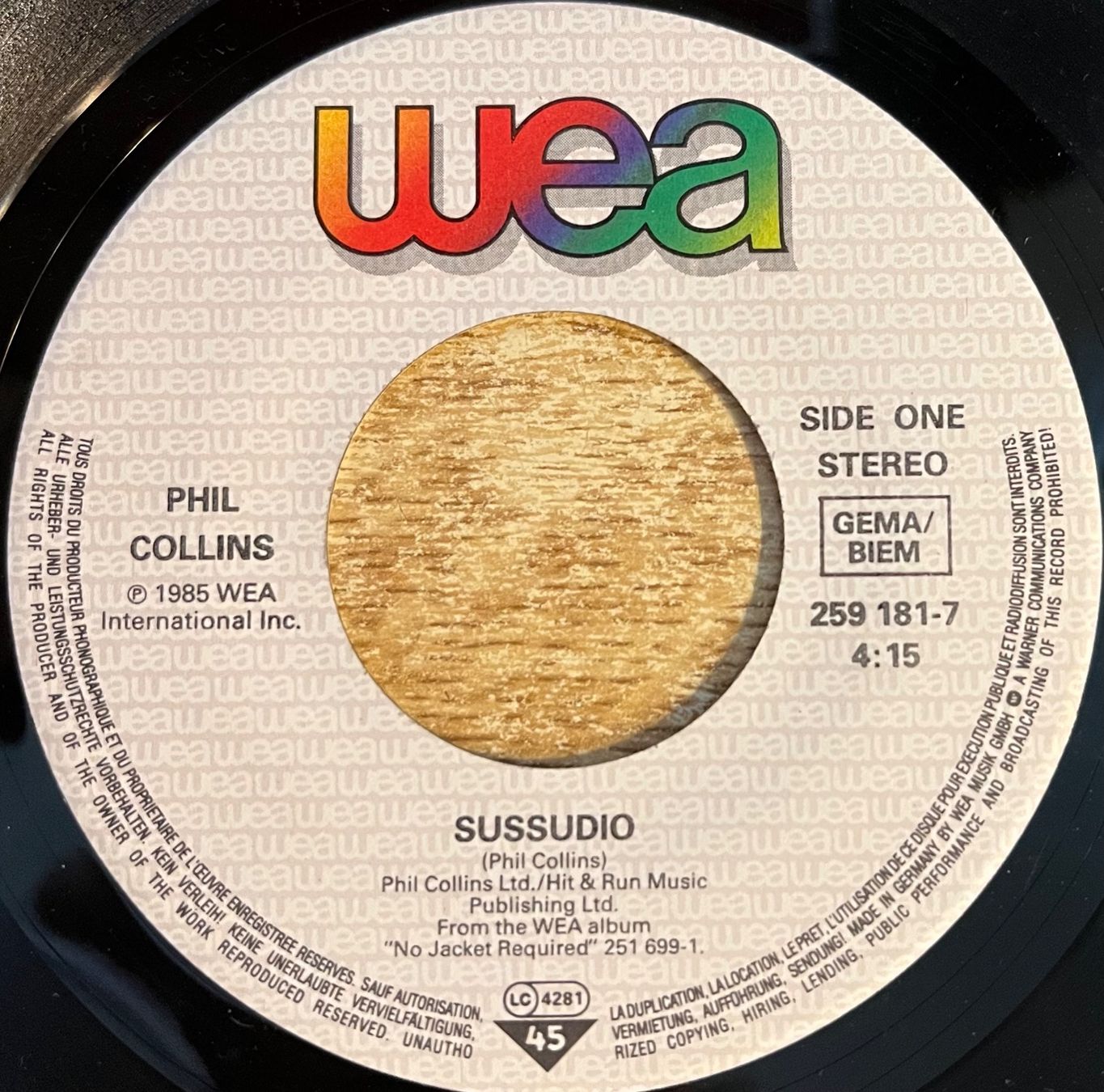 Schallplatten: PHIL COLLINS - SUSSUDIO – Gebraucht aus Bussigny von vinyl-pas-cher 2