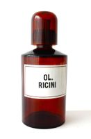 Vintage braune Apothekerflasche « OL. RICINI »  - 1.2 Liter