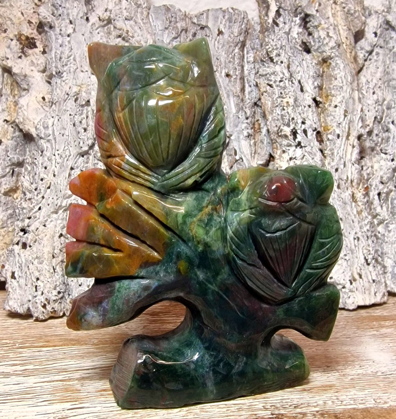 Minerali & Pietre curative: Eulenpaar aus Ozeanjaspis – Nuovo (secondo la descrizione) da Matzingen venduto da Shay_Crystalz 1