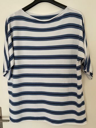LE TRICOT PERUGIA Viskose Pullover Gr L blau/weiss, NWRT