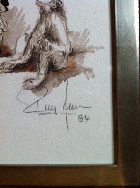 Grafica & Litografie: Rolf Knie, "Liliputaner mit Affe", 1994 – Usato da Einsiedeln venduto da artgallery59 4