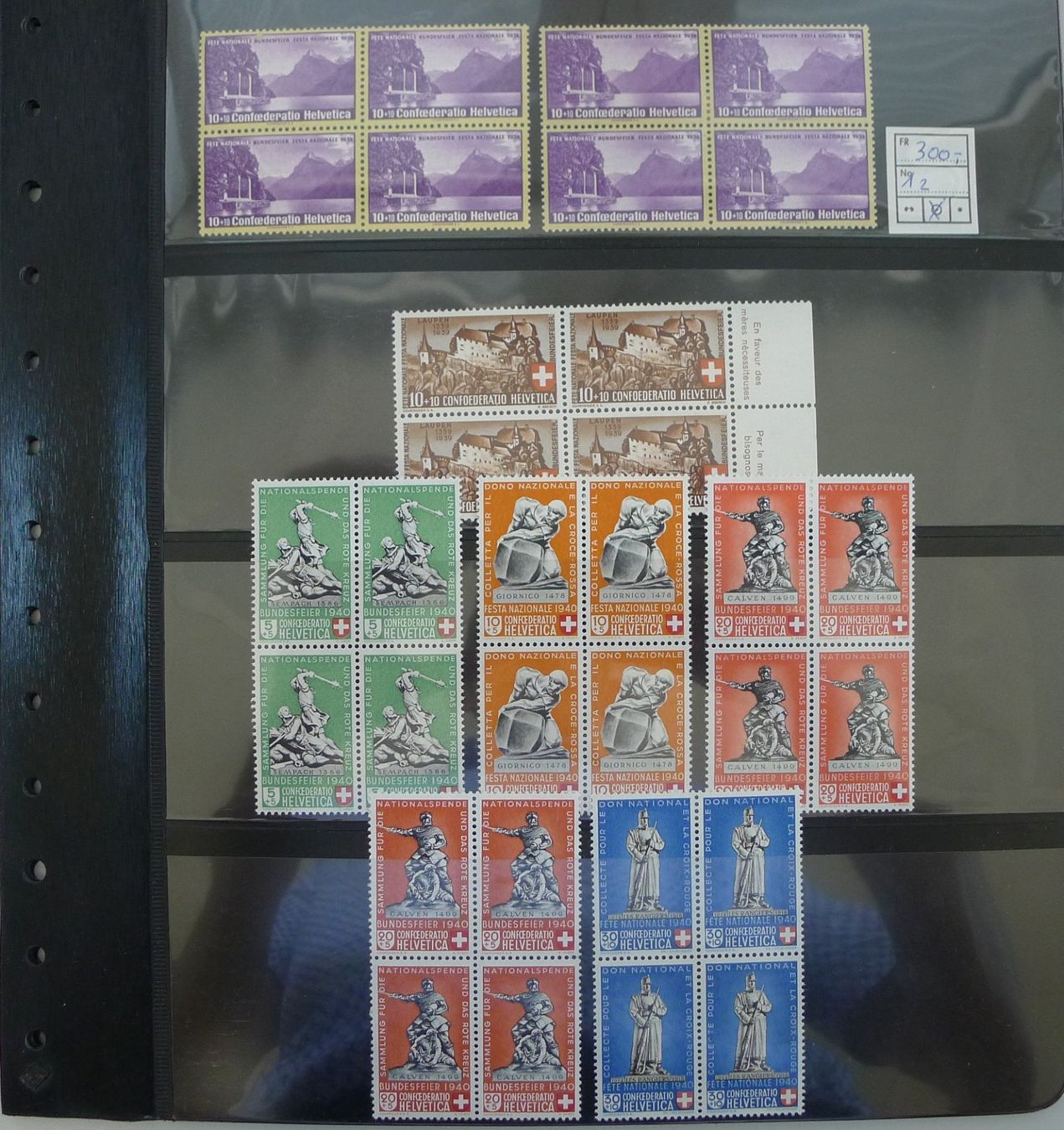 Tous les timbres: 1938-1963, PP-Viererblock-Sammlung postfrisch **, Kat:5000.- – D'occasion à Sursee par Luzernerraute 1