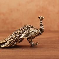 Pfau aus Messing mit Steinmotiv, Deko, Top!