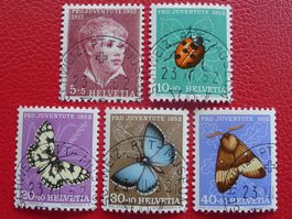 1952, J143-J147 mit HALBMOND-Stempel, saubere Serie