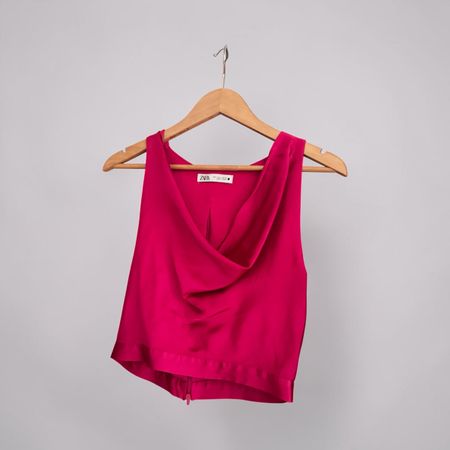 top pink fucsia silk Like Zara New