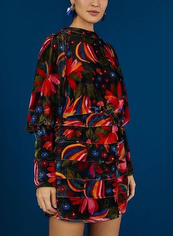 Robes: Farm Rio Samt-Minikleid Größe S – D'occasion à Oberwil-Lieli par hbailer 1