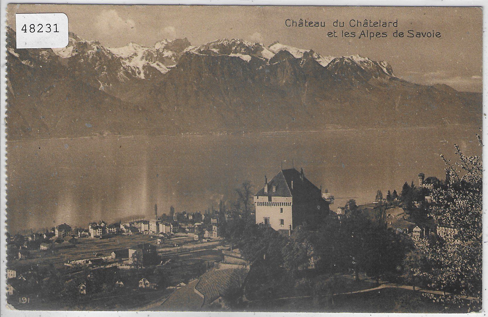 Cartoline postali: Chateau du Chatelard et les Alpes de Savoie – Usato da Ettingen venduto da Kartenplanet