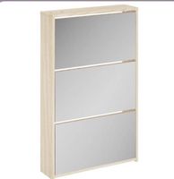 neuer Schuhschrank mit 3 Fächern Spiegel 63x17x102,5 cm