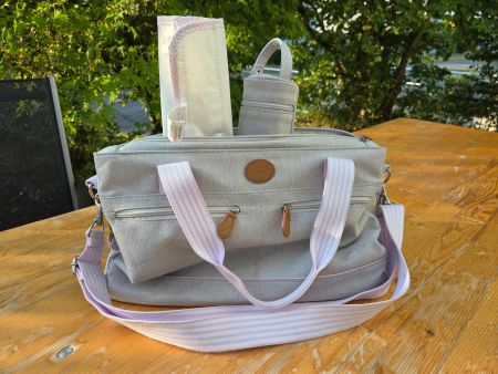 Jacadi Paris Wickeltasche grau/rosa