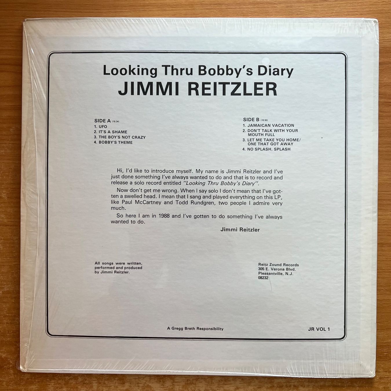 Dischi in vinile: Jimmi Reitzler - Looking Thru Bobby's Diary / 1. US 1988 – Usato da Gais venduto da soundcave57 1