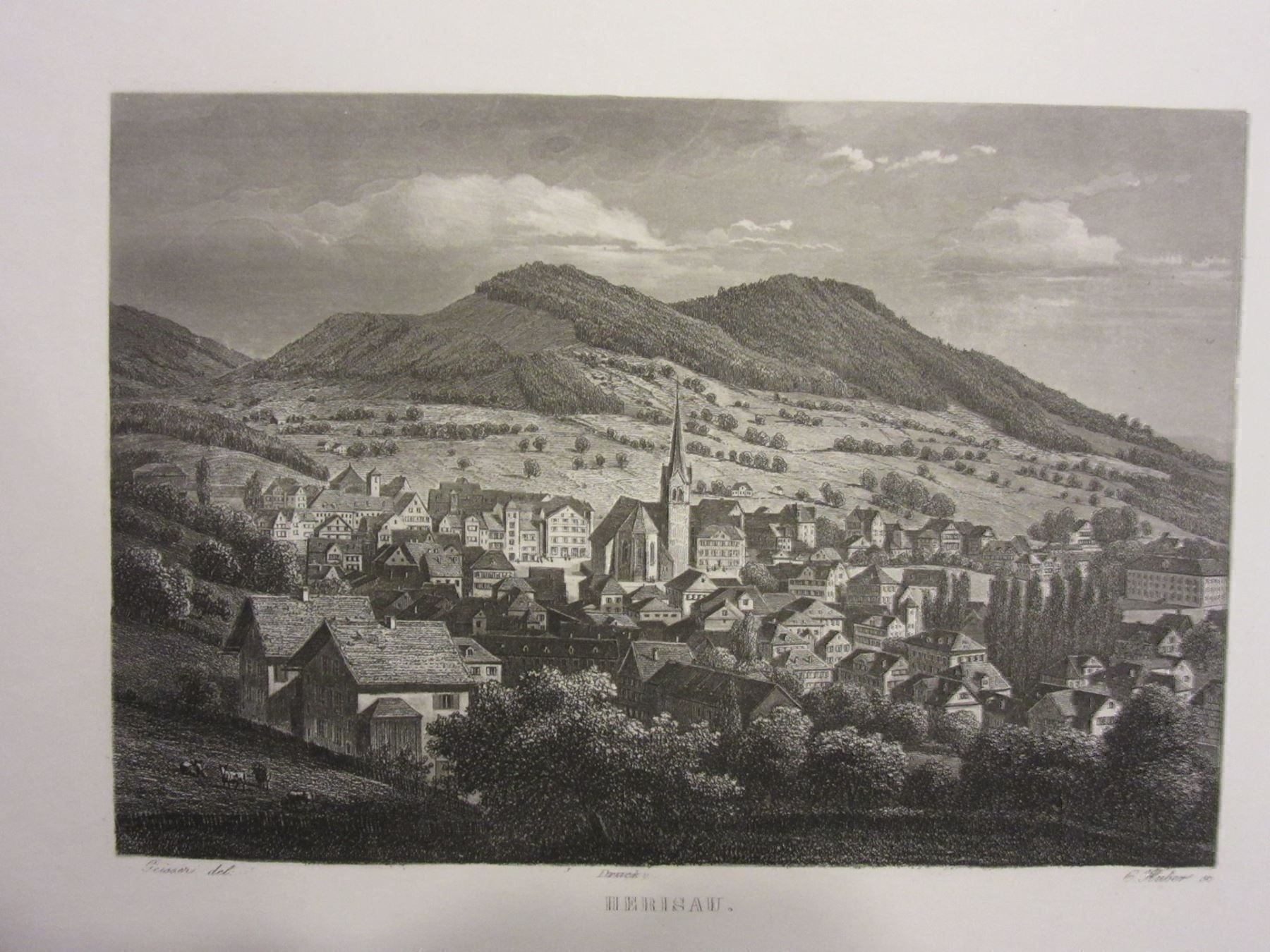 Incisioni: HERISAU STAHLSTICH – Usato da Gersau venduto da grafik-kunst