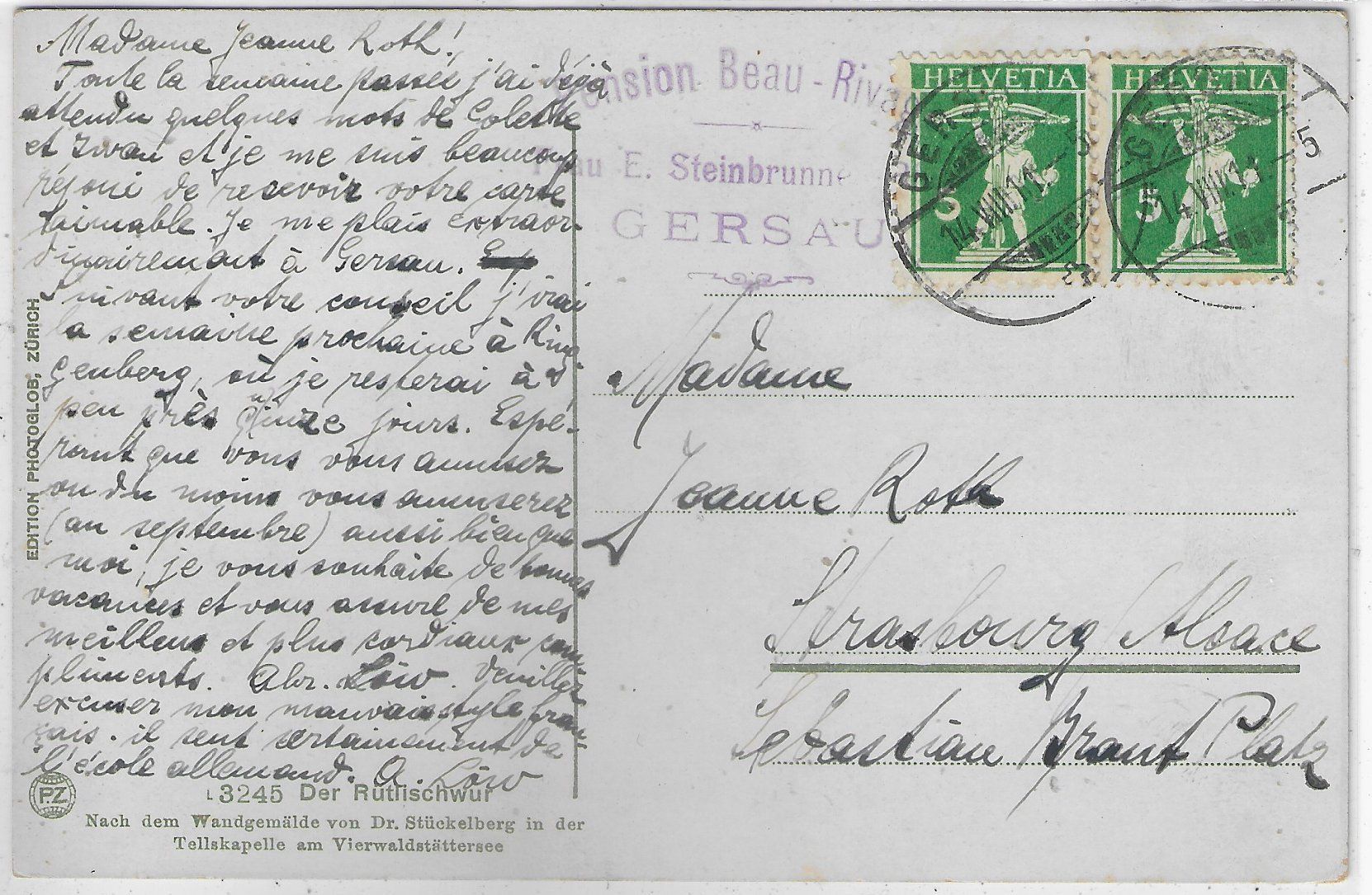 Cartoline postali: Der Rütlischwur - Stückelberg - Litho – Usato da Ettingen venduto da Kartenplanet 1