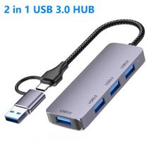 USB-A & USB-C auf USB-3.0 / 4 Port Hub