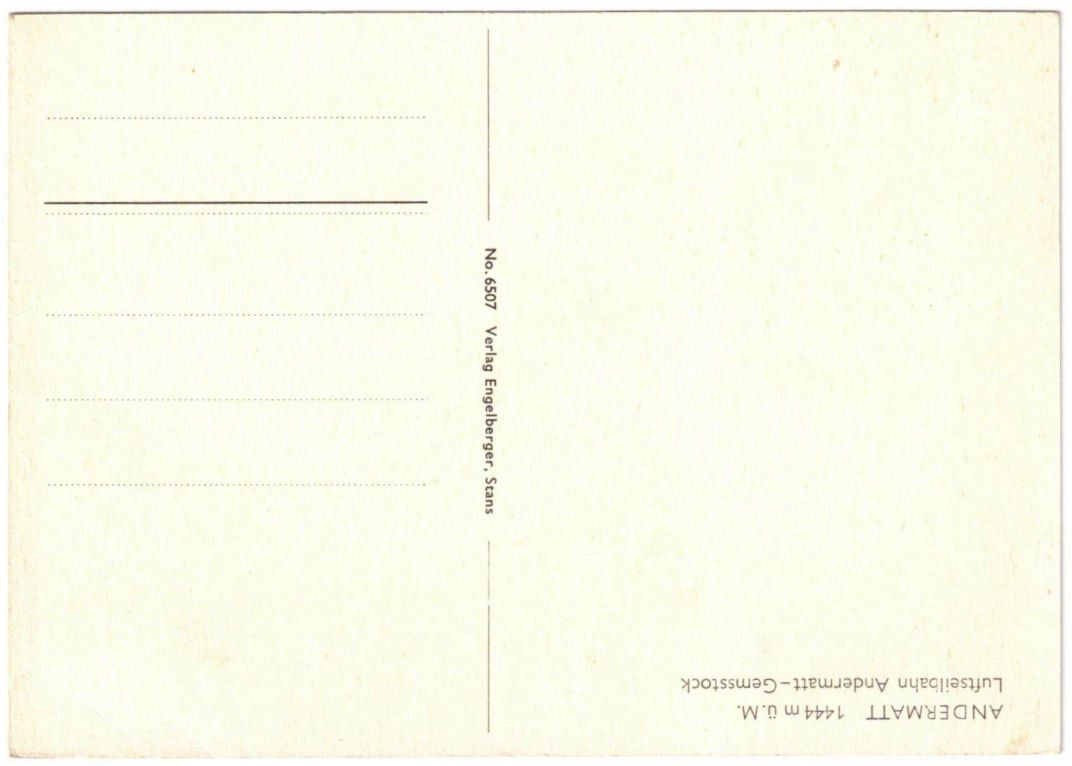 Cartoline postali: Andermatt - Luftseilbahn Andermatt--Gurschenalp – Usato da Binningen venduto da Mountainrider 1