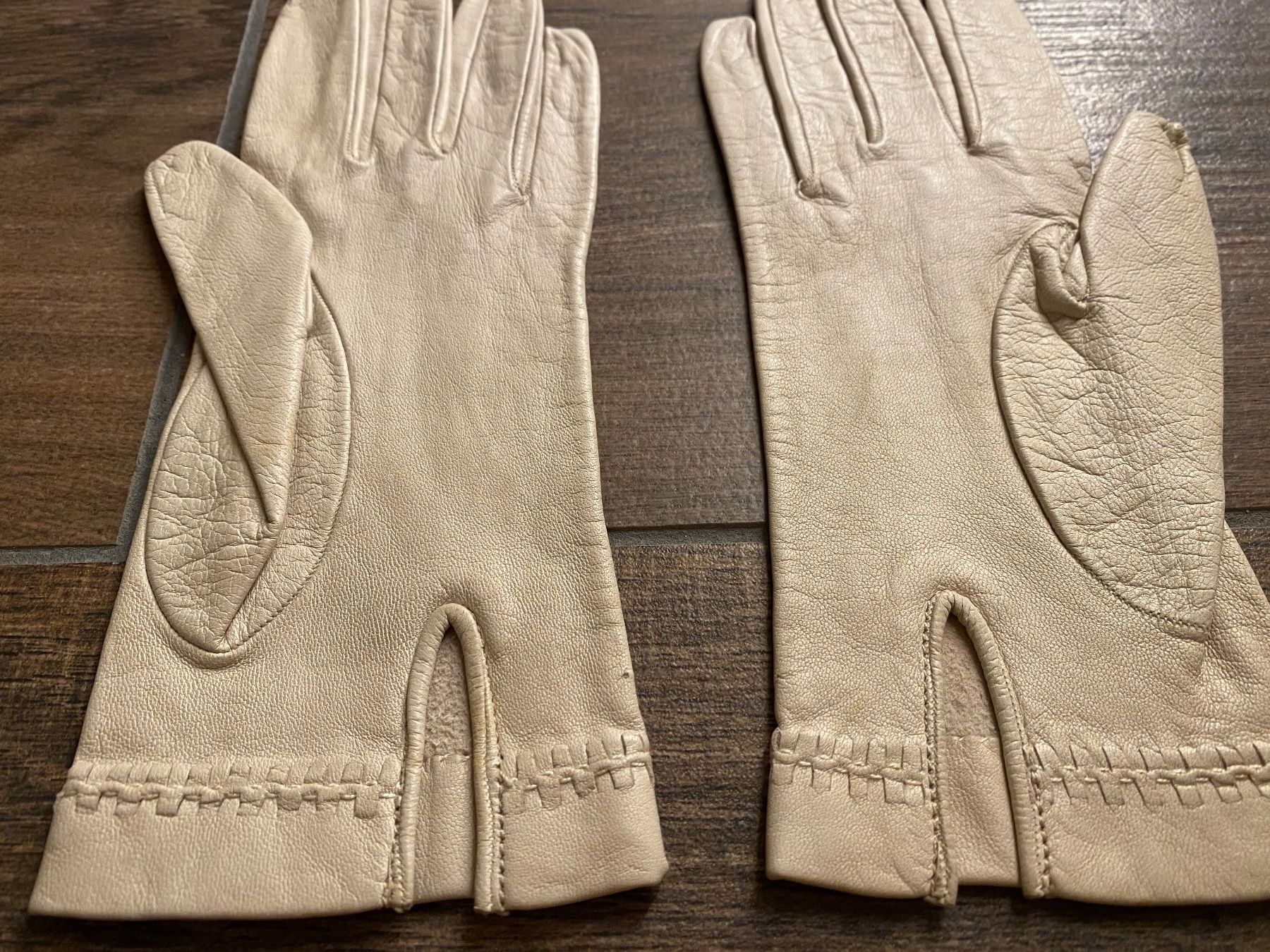 Guanti & manicotti: Lederhandschuhe creme beige Gr. 7 / 7¼ – Usato da Pratteln venduto da a23_j2gs 2