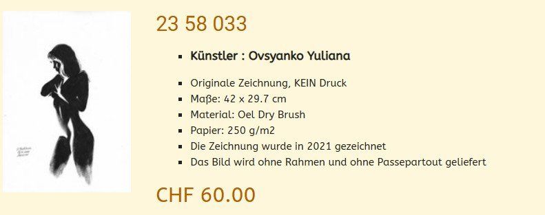Gemälde: Liquidation !!   Original Akt Gemälde 23 58 033 – Neu (gemäss Beschreibung) aus Hagenbuch ZH von Art-Agency 1