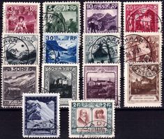 1930 LIE, Freimarken Nr. 84-97 gest. Serie billigste Zähnung