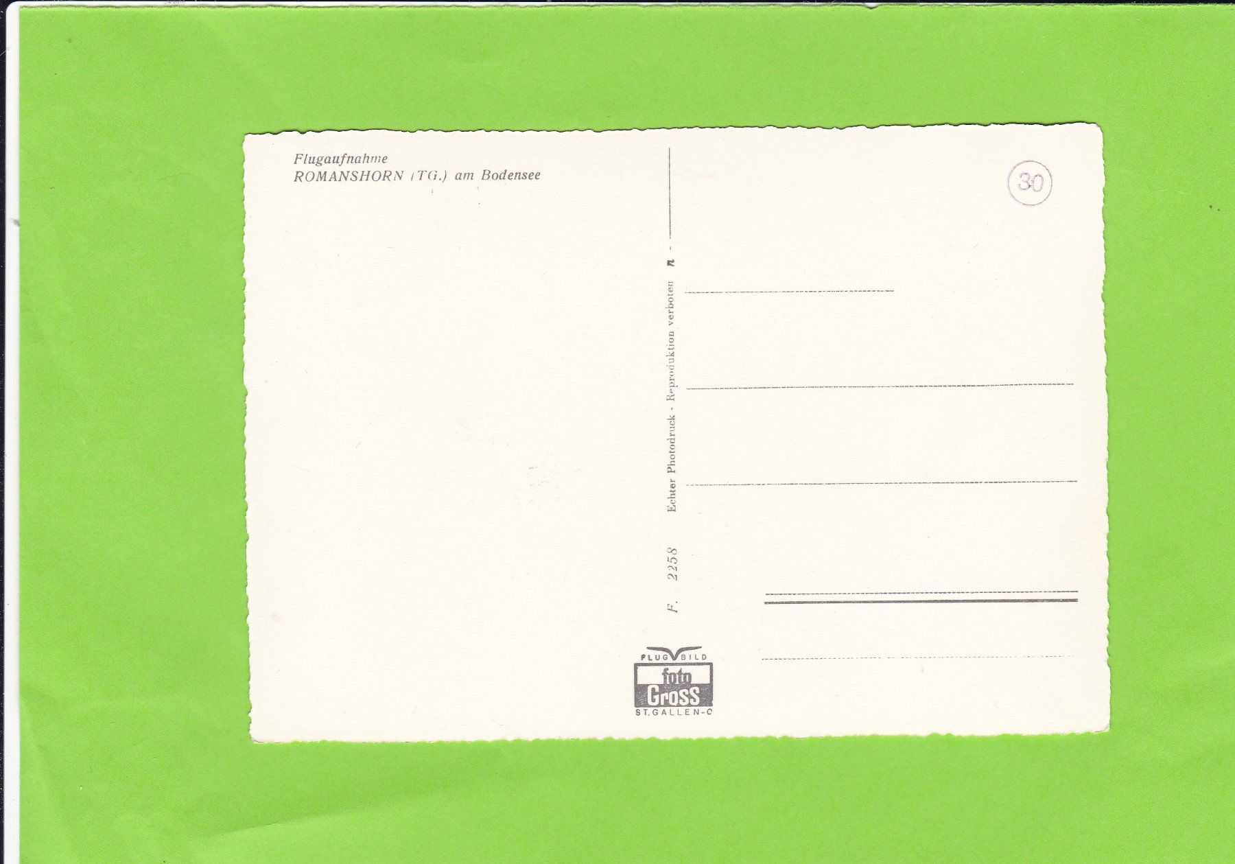 Cartoline postali: Flugaufnahme Romanshorn TG – Usato da St. Peterzell venduto da neckertal 1