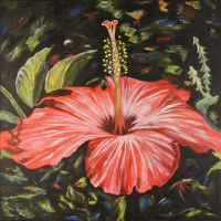Grosses Gemälde: Dschungelblume