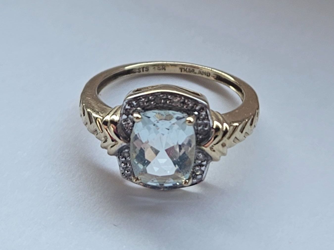 Ringe: 585 Gold Ring Aquamarin & Diamanten 100% ECHT – Gebraucht aus Binningen von lieblingsstyle 5