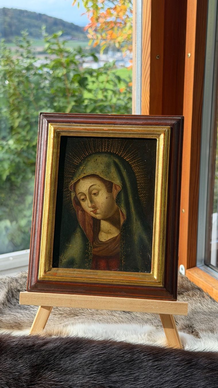 Gemälde: Antikes Madonna Heiligen Bild – Gebraucht aus wettswil von hal_gq7c