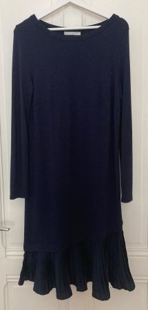 Tatuum navy Kleid plissiert L/ Robe Tatuum enc. bateau L