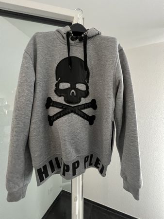Hoodie grau Totenkopf Grösse M