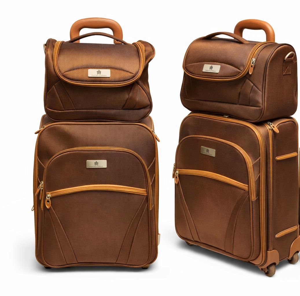 Valigie: Brown Pullman & Comley Suitcase Set with Carry On Bag – Usato da Genève venduto da gen_qyb9