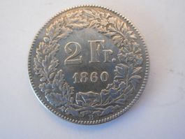 2 Fr. 1860 silber  vorz